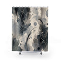 Black Silver Gray Shower Curtain