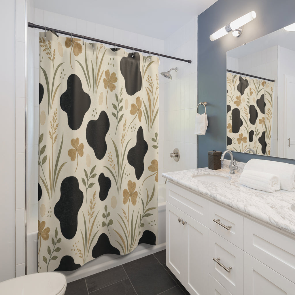 Cow Print Farmhouse Shower Curtain: Cow Print Shower Curtain