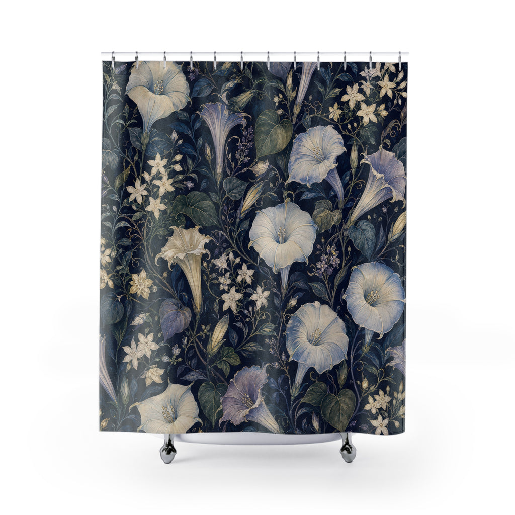 Navy Night Garden Shower Curtain