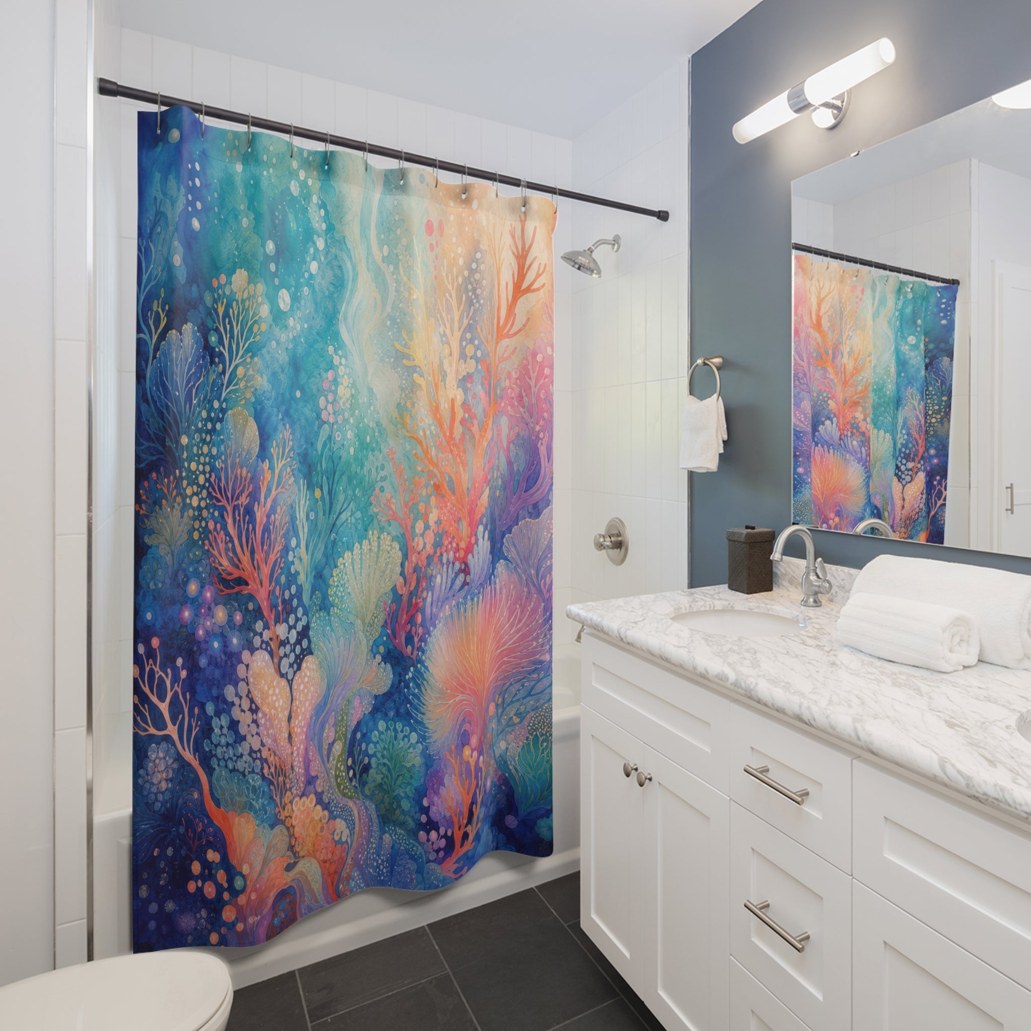 Reef Garden Glow Shower Curtain
