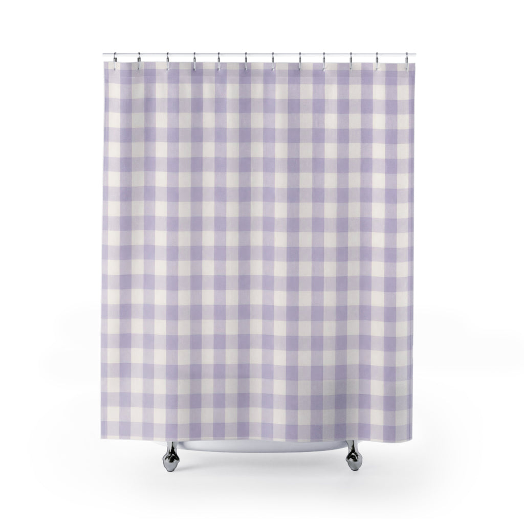 Gingham Lavender Shower Curtain