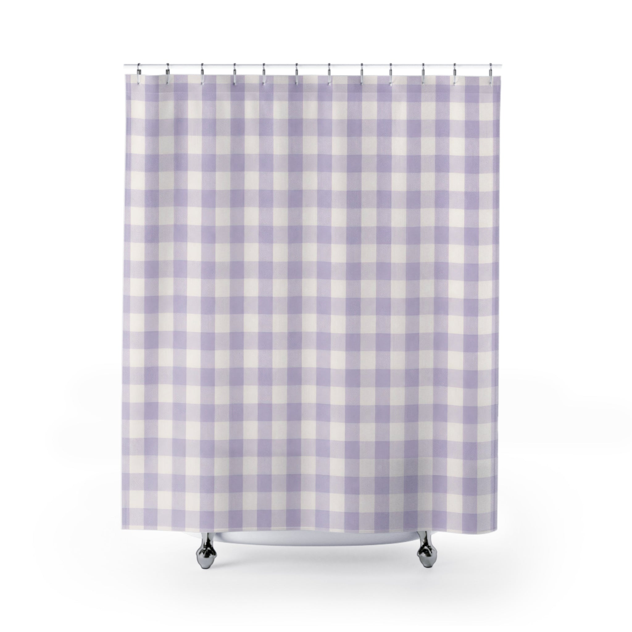 Gingham Lavender Shower Curtain