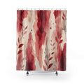 Watercolor Stripe Red Floral Shower Curtain