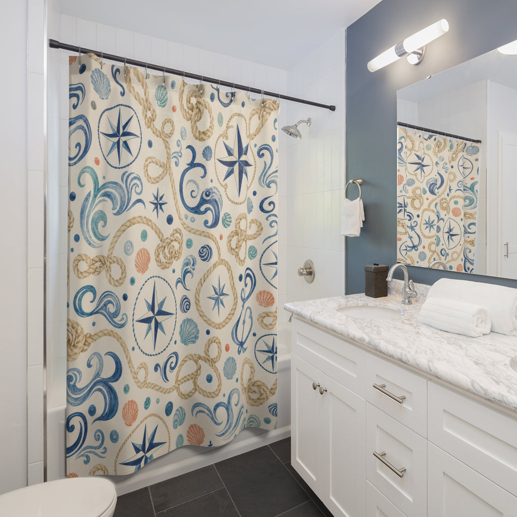 Nautical Compass Shower Curtain