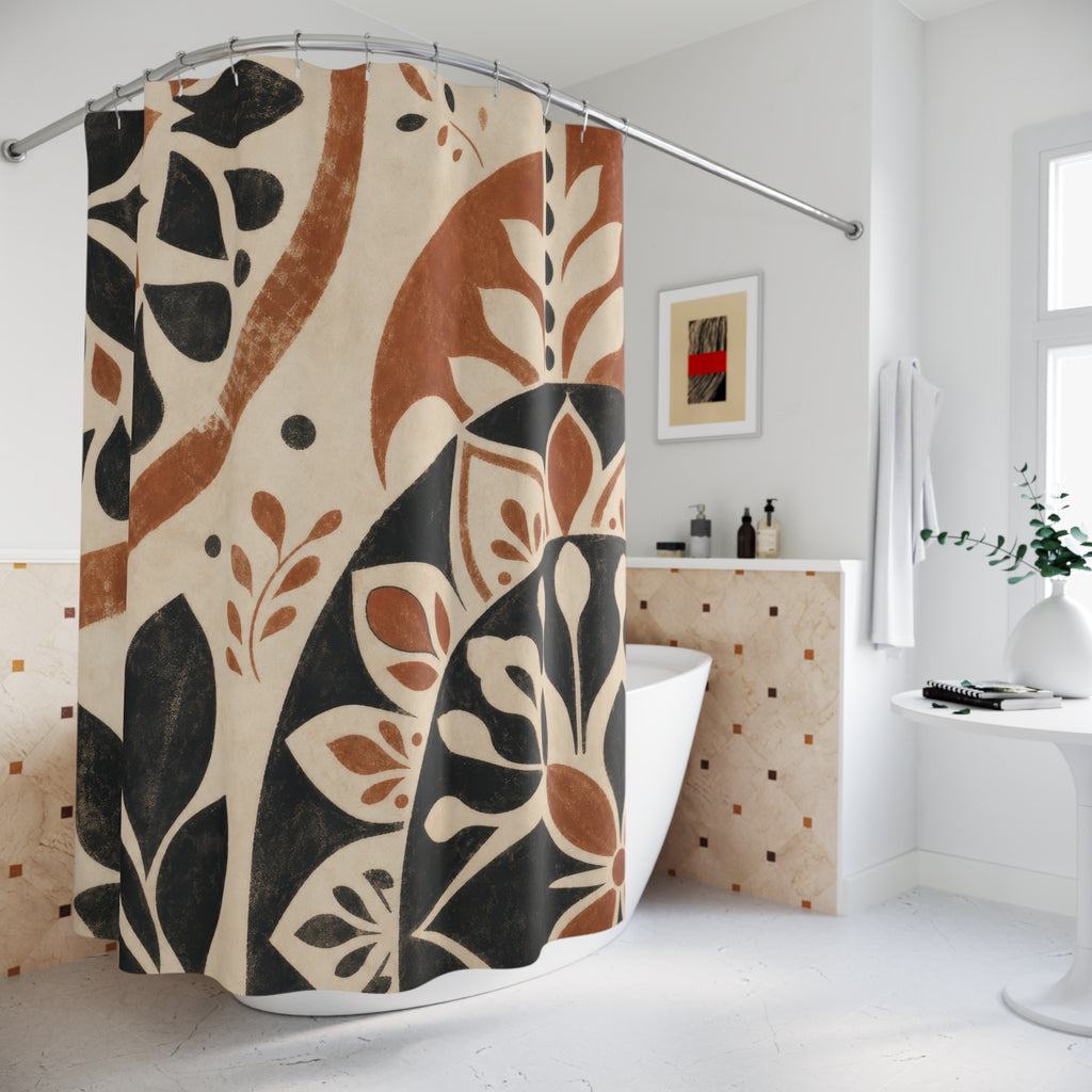Black Rust Shower Curtain