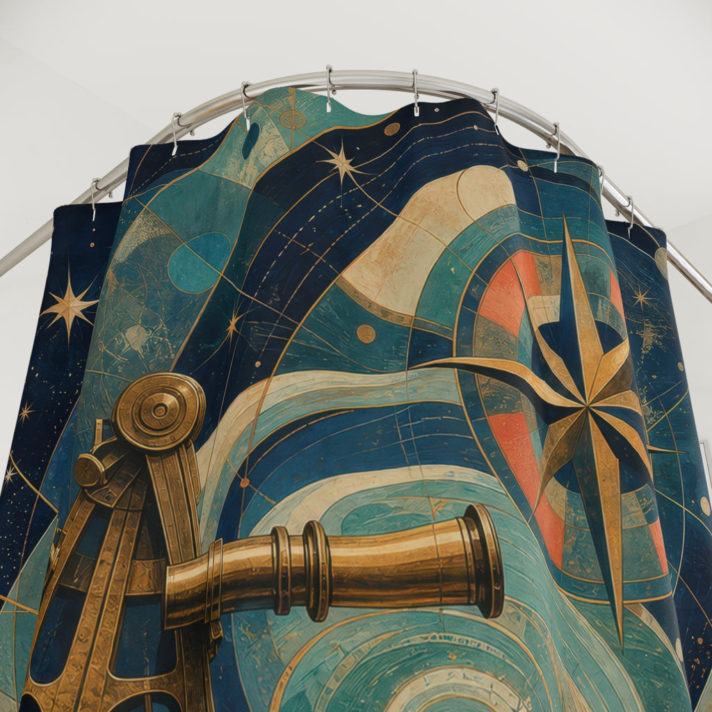 Nautical Navigation Artistic Shower Curtain