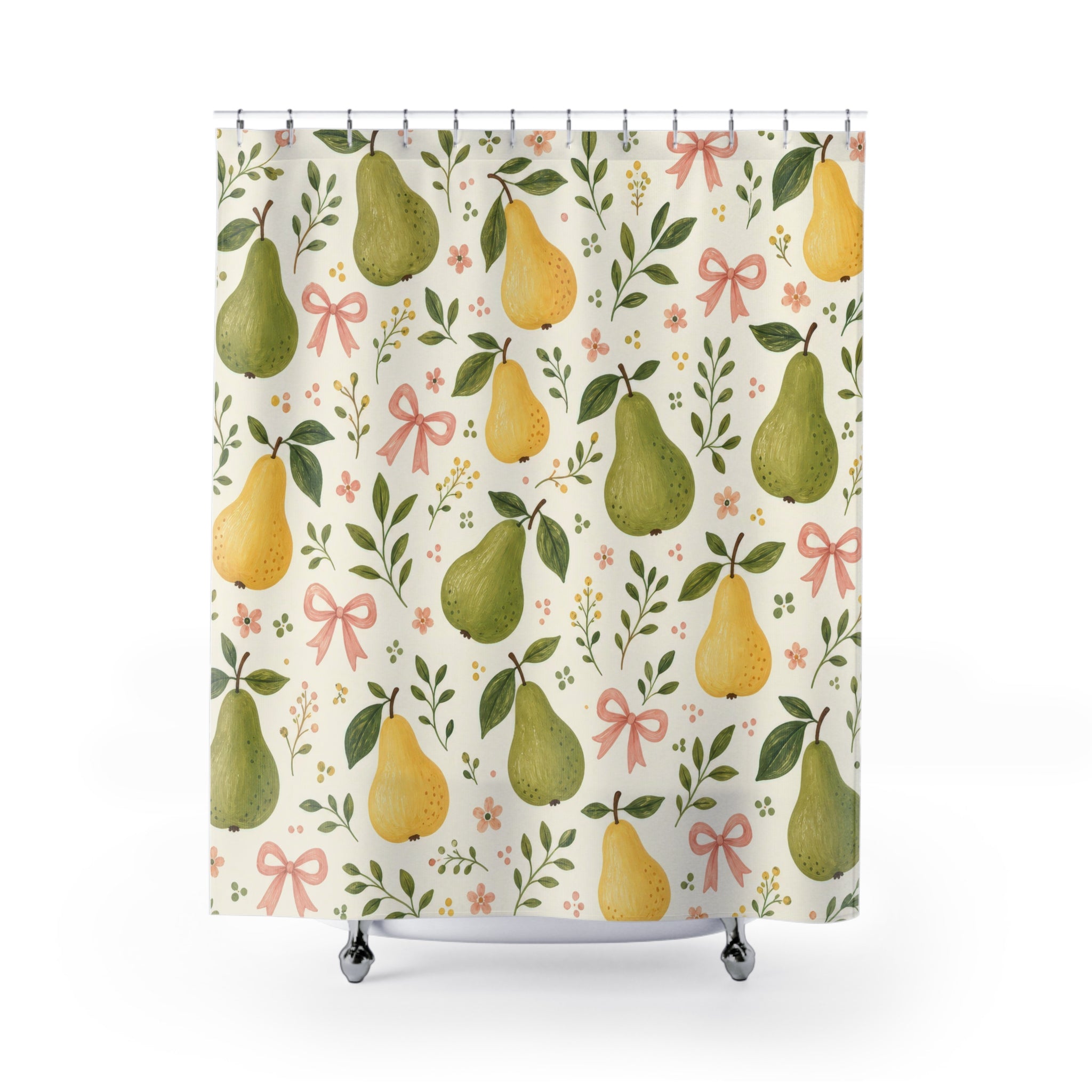 Pear Botanical Fruit Shower Curtain