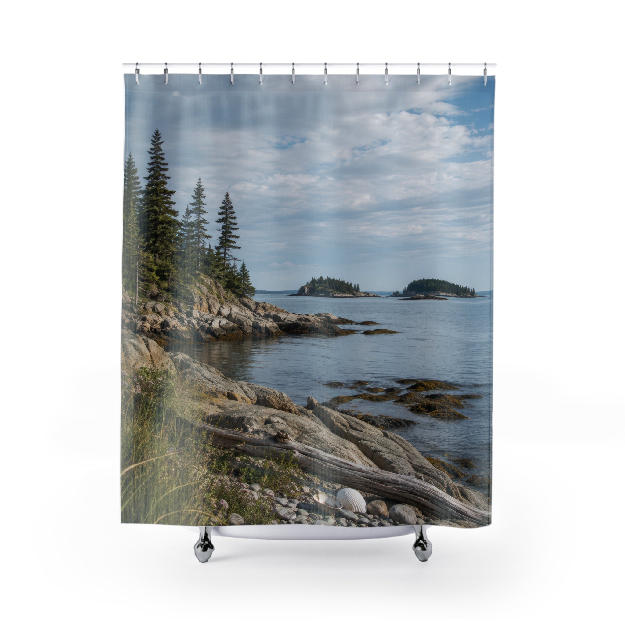 Rocky Coastal Landscape Shower Curtain