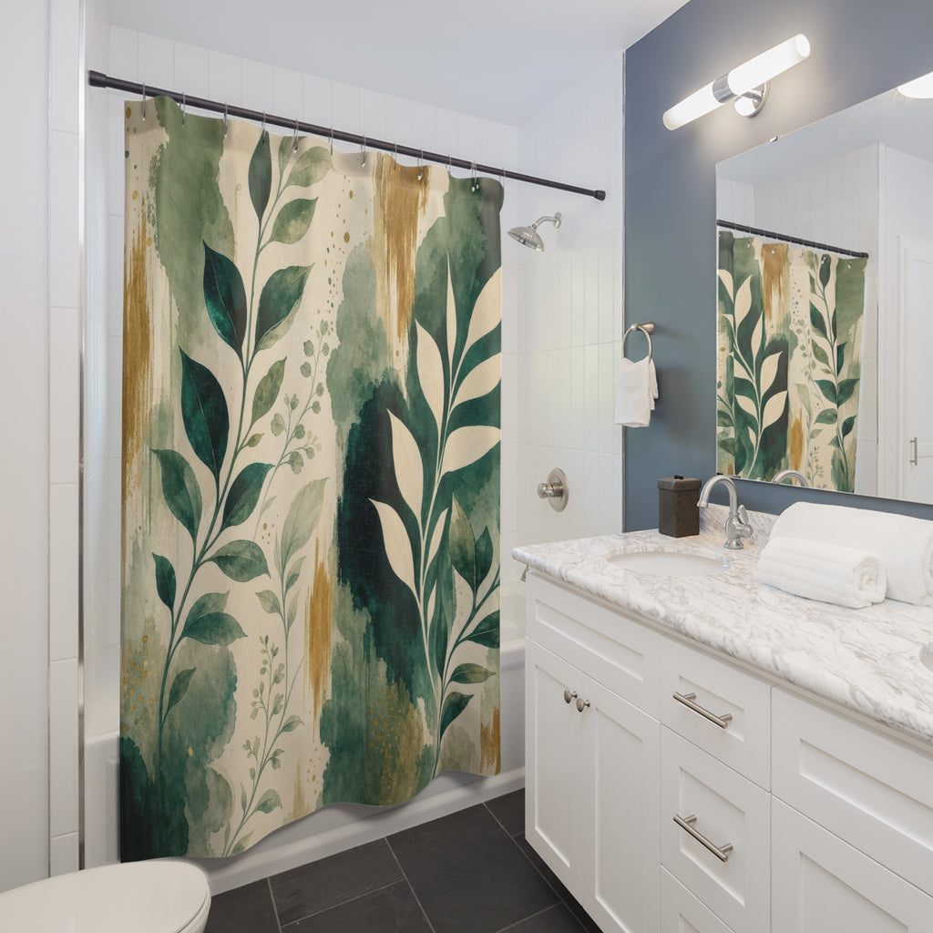 Dark Green Shower Curtain