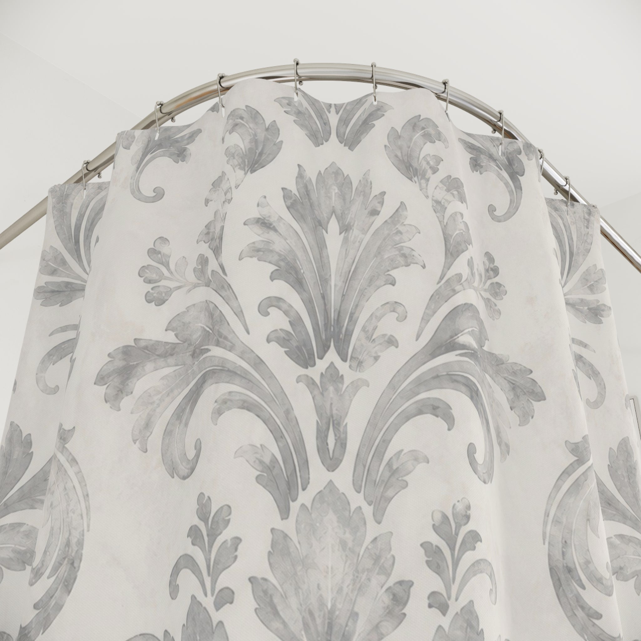 Grey Damask Shower Curtain