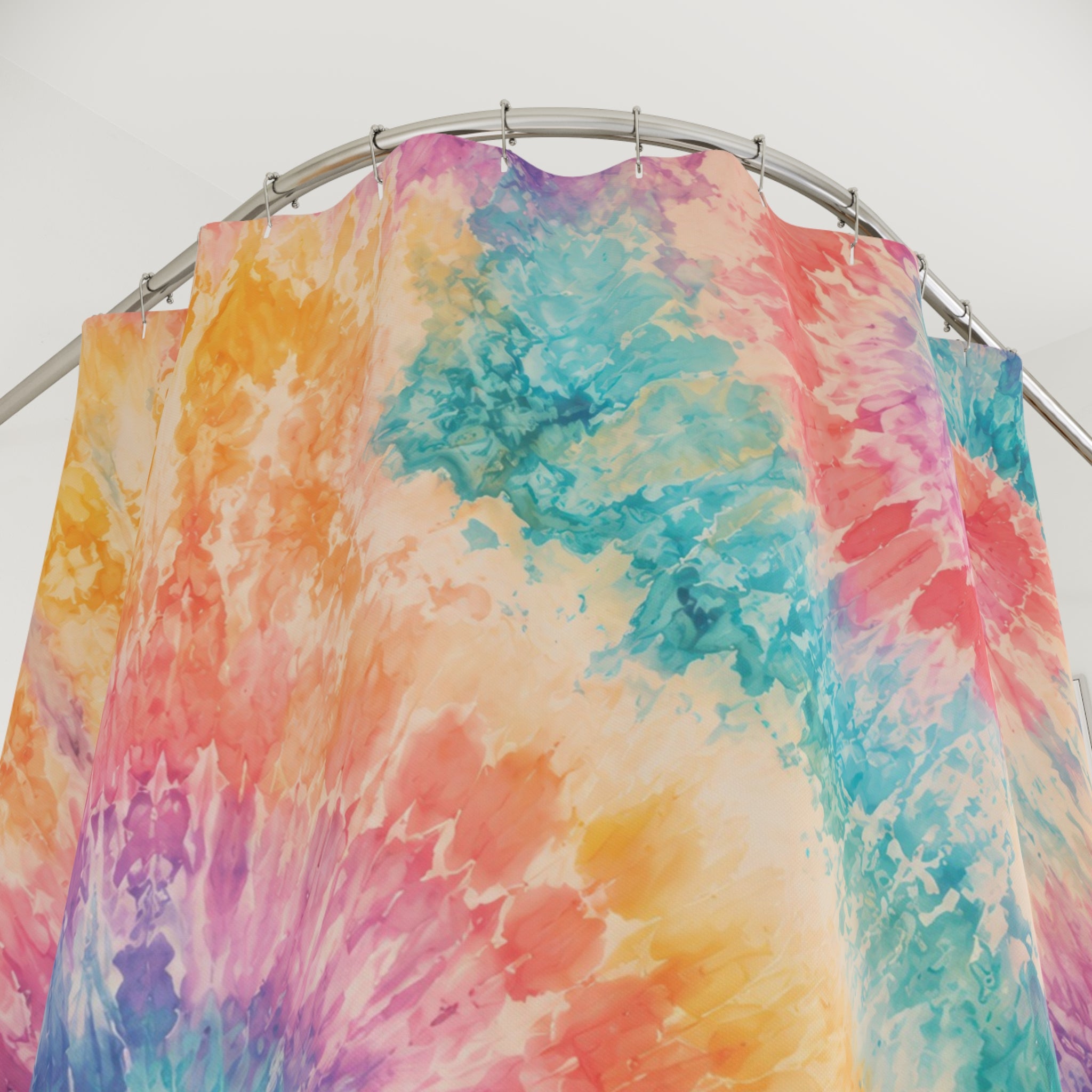 Tie Dye Shower Curtain: Rainbow Watercolor