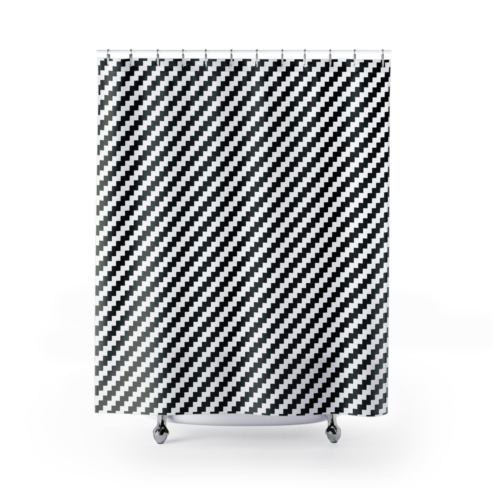 Black and White Houndstooth Shower Curtain