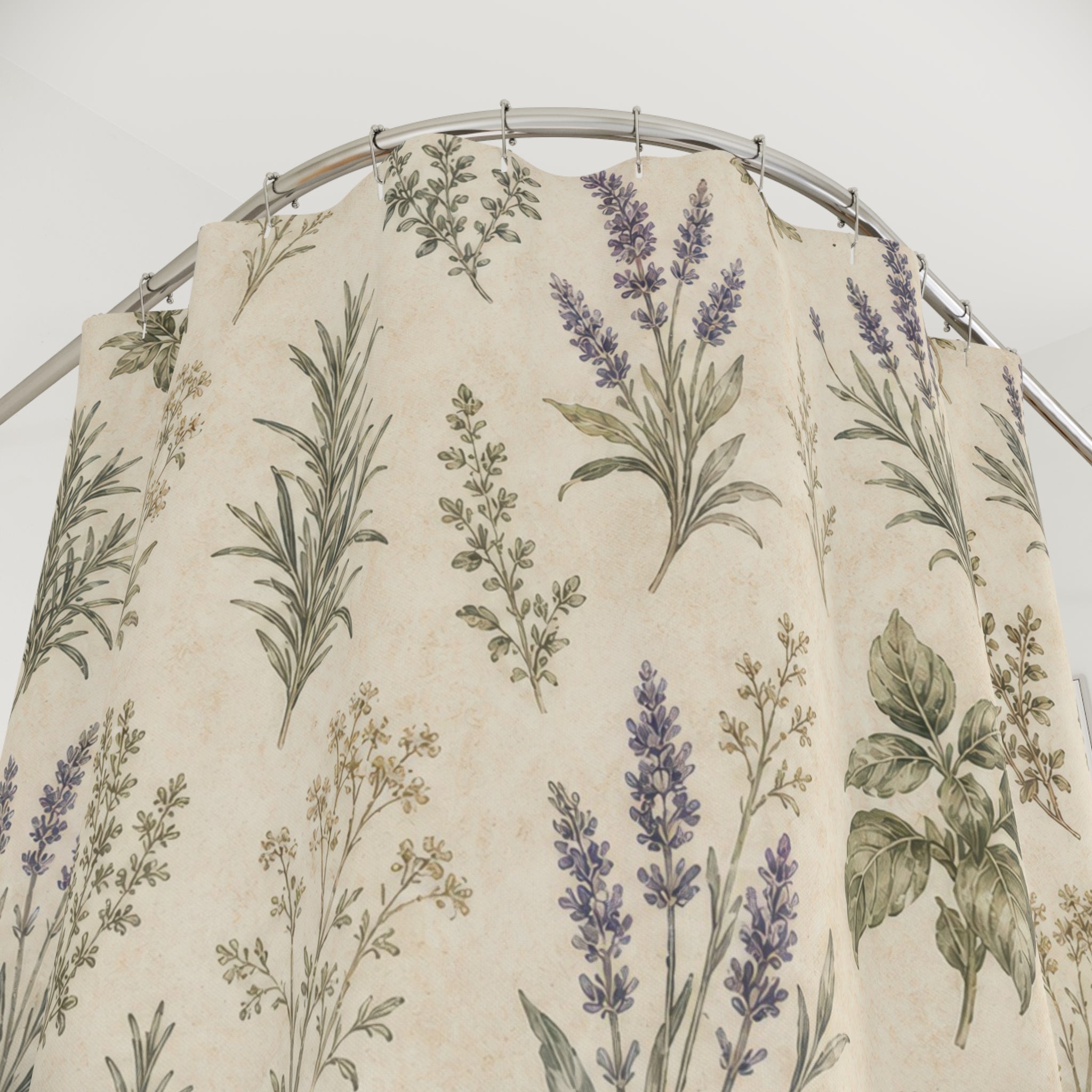 French Country Herb Sprig Shower Curtain