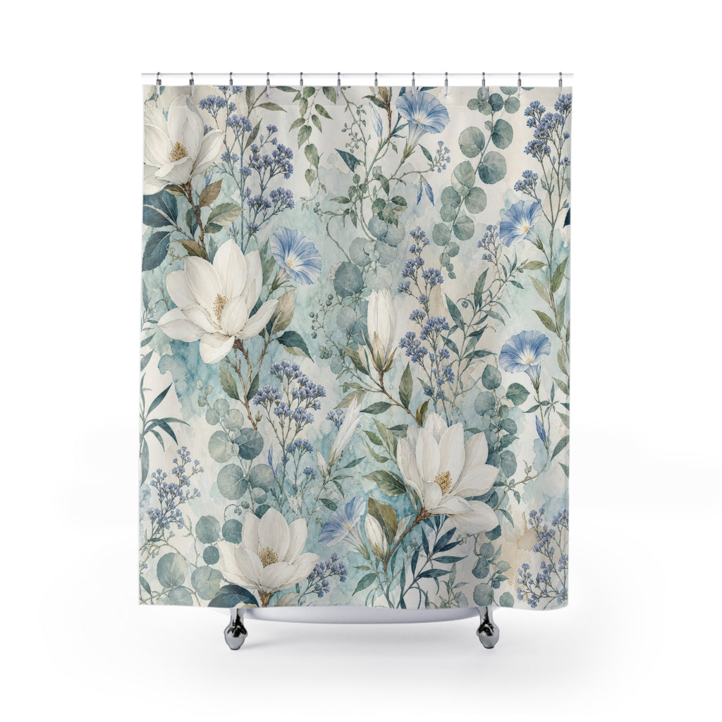 White Magnolia Shower Curtain