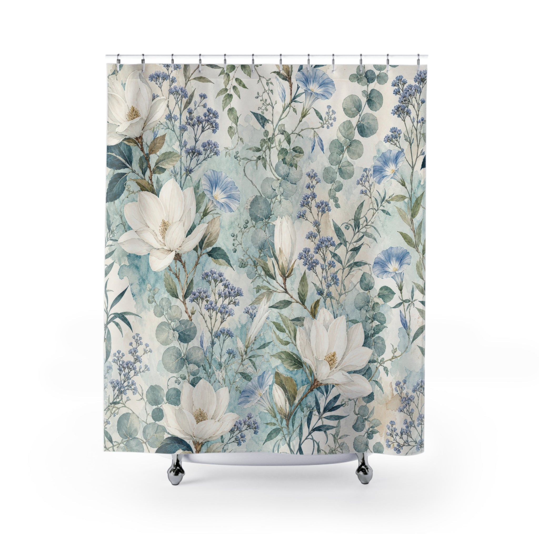 White Magnolia Shower Curtain