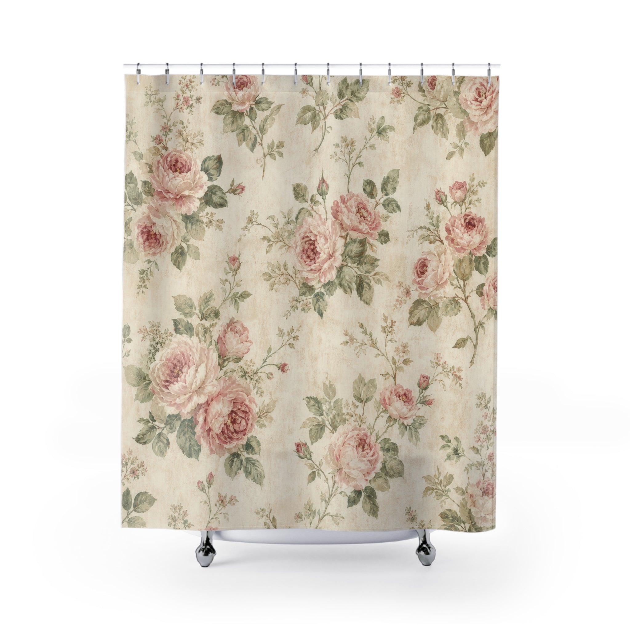 Pink Rose Cottage Shower Curtain