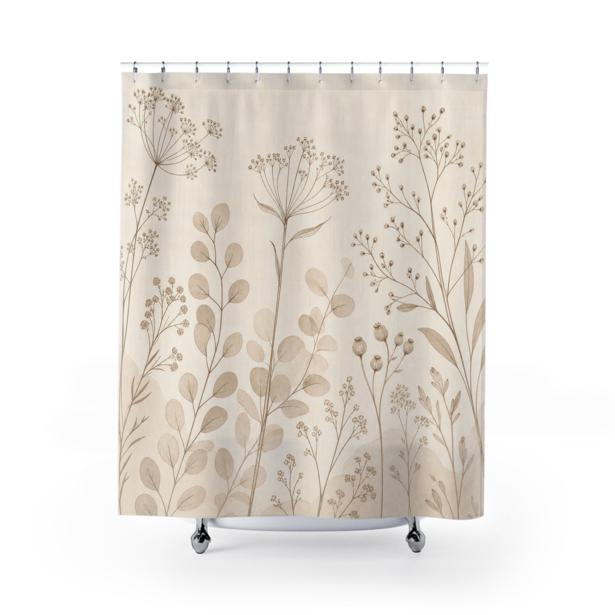 Wildflower Botanical Stem Shower Curtain