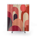 Retro Coral Rose Arch Shower Curtain