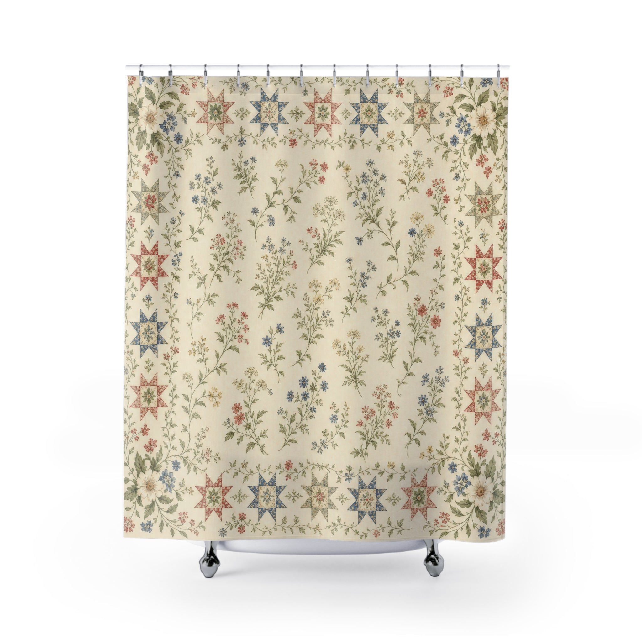 Patchwork Quilt Border Shower Curtain