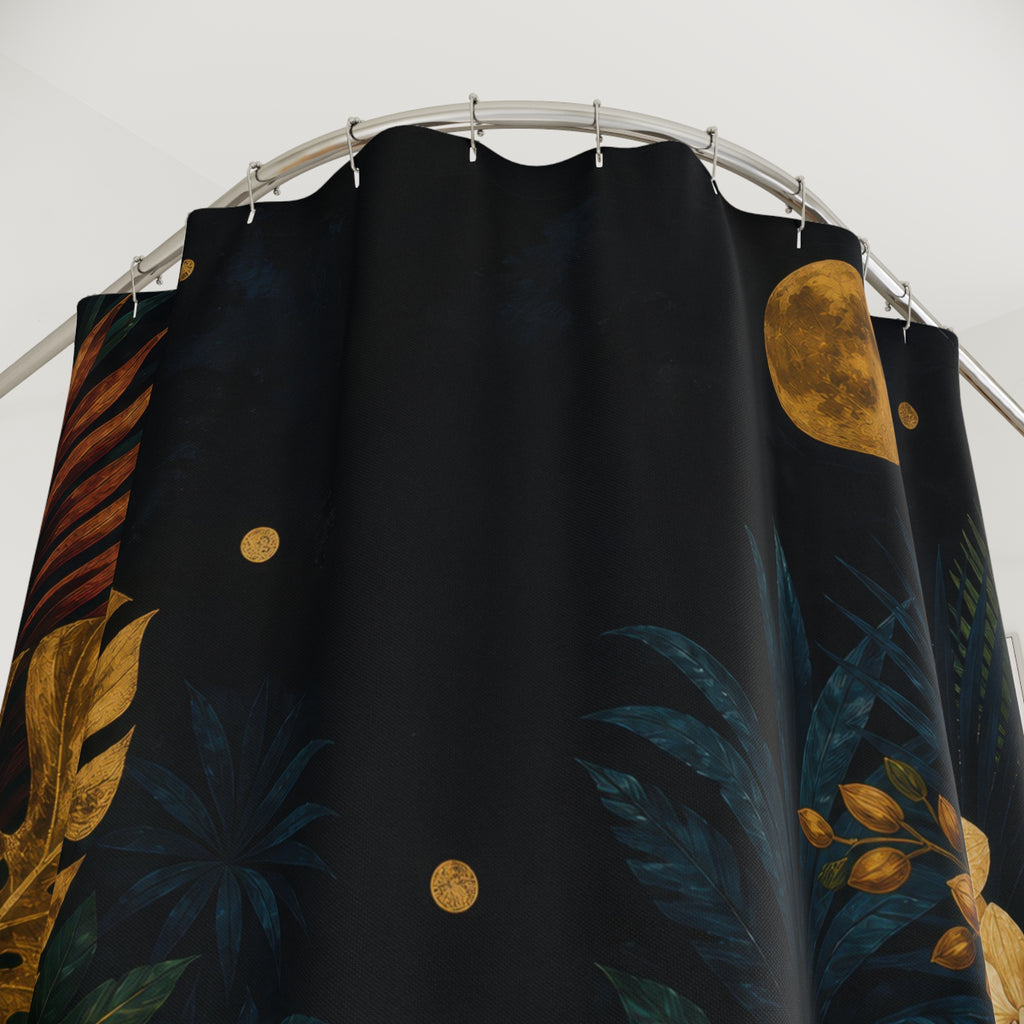 Golden Jaguar Night Shower Curtain