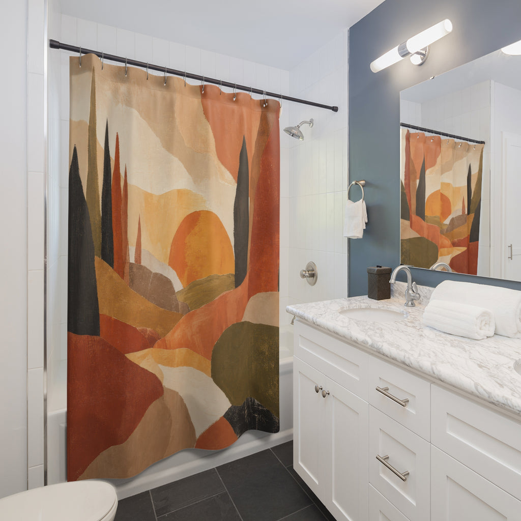 Modern Autumn Landscape Shower Curtain