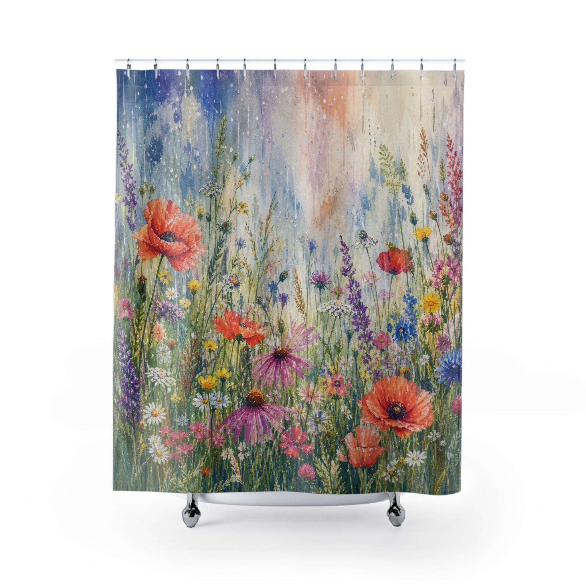 Wildflower Rain Meadow Shower Curtain