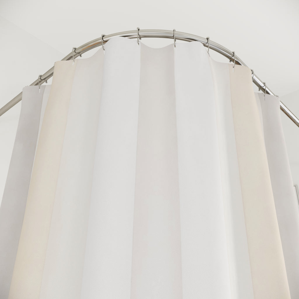 White Cream Wide Vertical Watercolor Shower Curtain