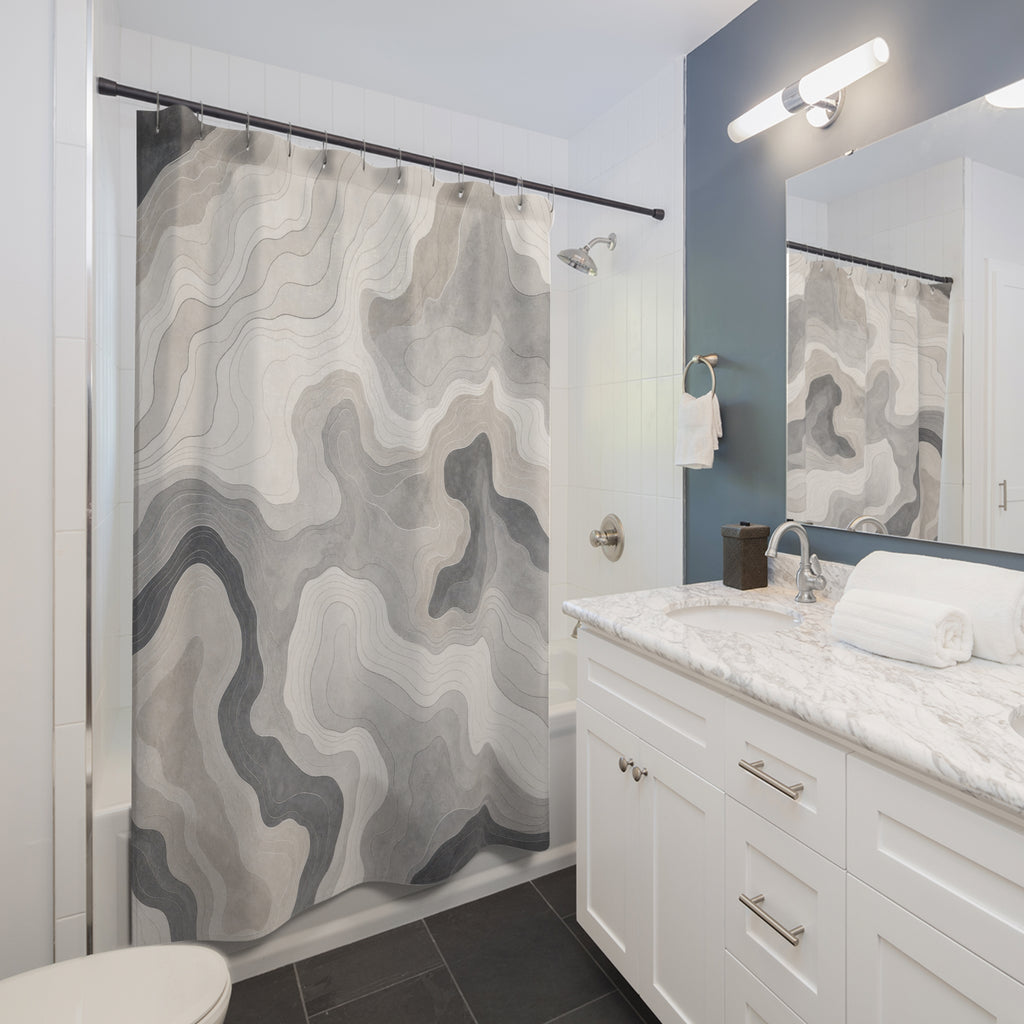 Grey Organic Contour Shower Curtain