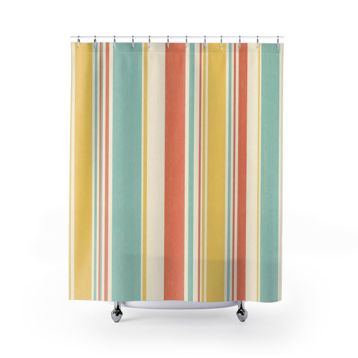 Pastel Retro Vertical Stripe Striped Shower Curtain
