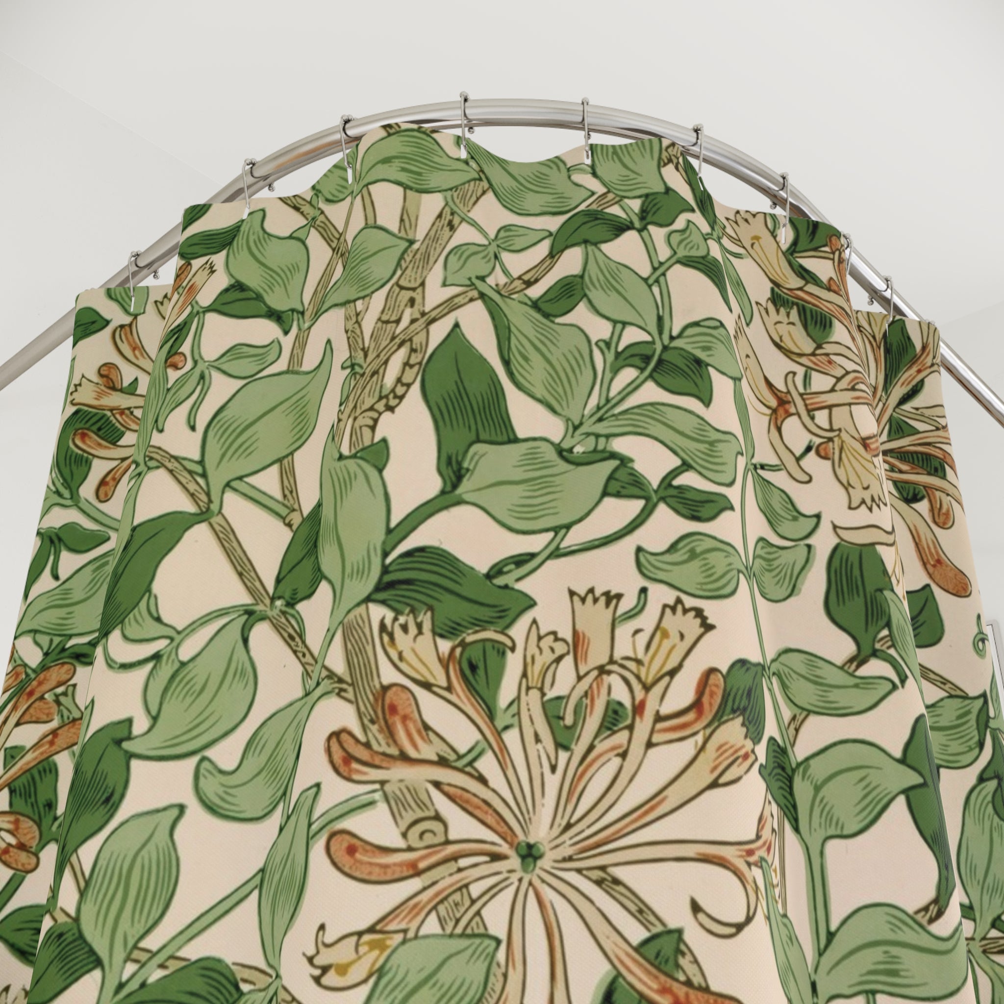 Morris Honeysuckle Shower Curtain – Ivory & Green