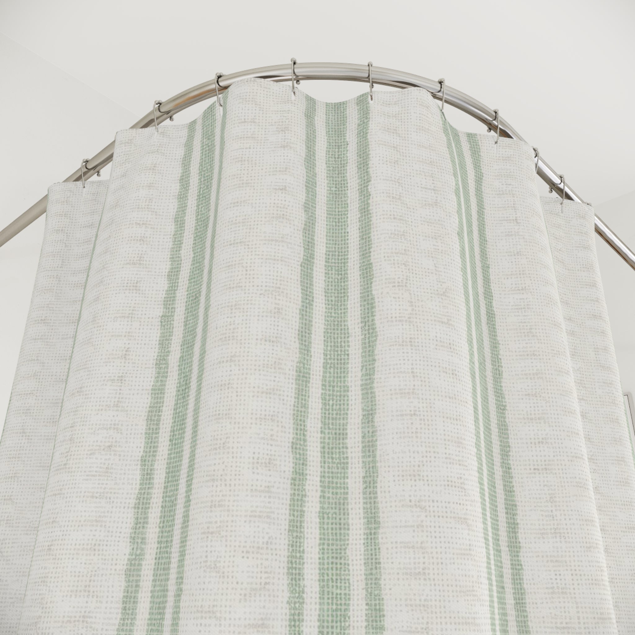 Mint Green Stripe Shower Curtain