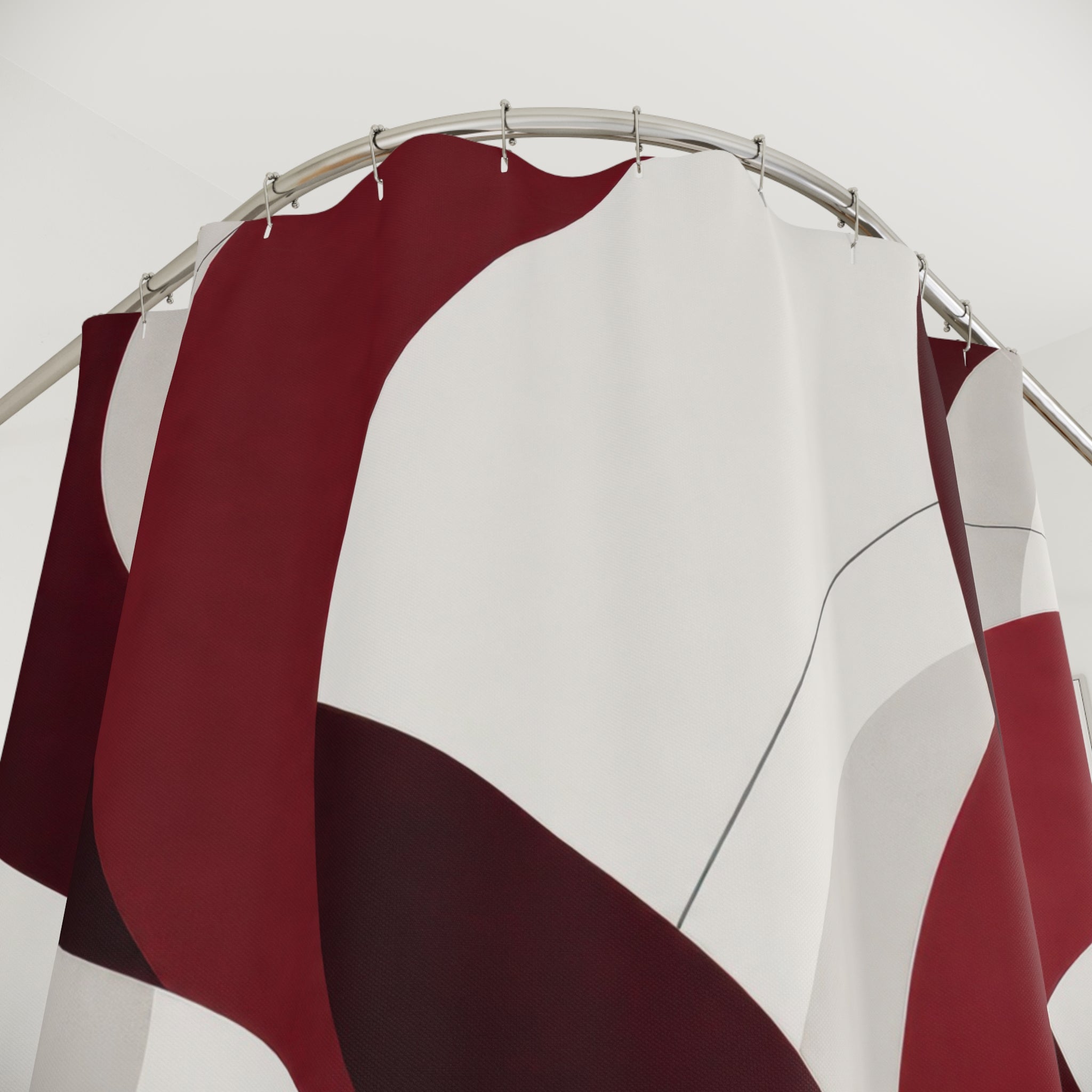 Modern Abstract Ribbon Red Shower Curtain