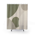 Beige Gray Abstract Sage Green Shower Curtain