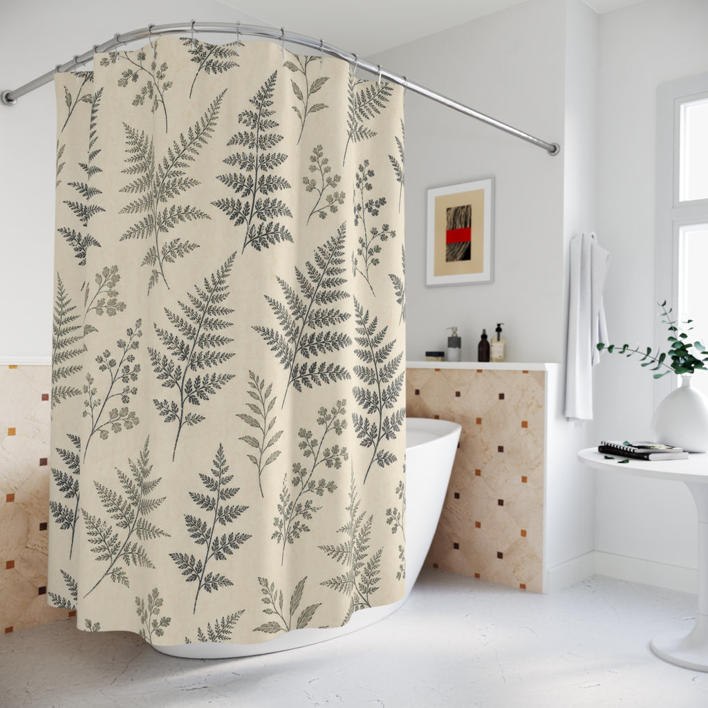 Black Fern Botanical Shower Curtain