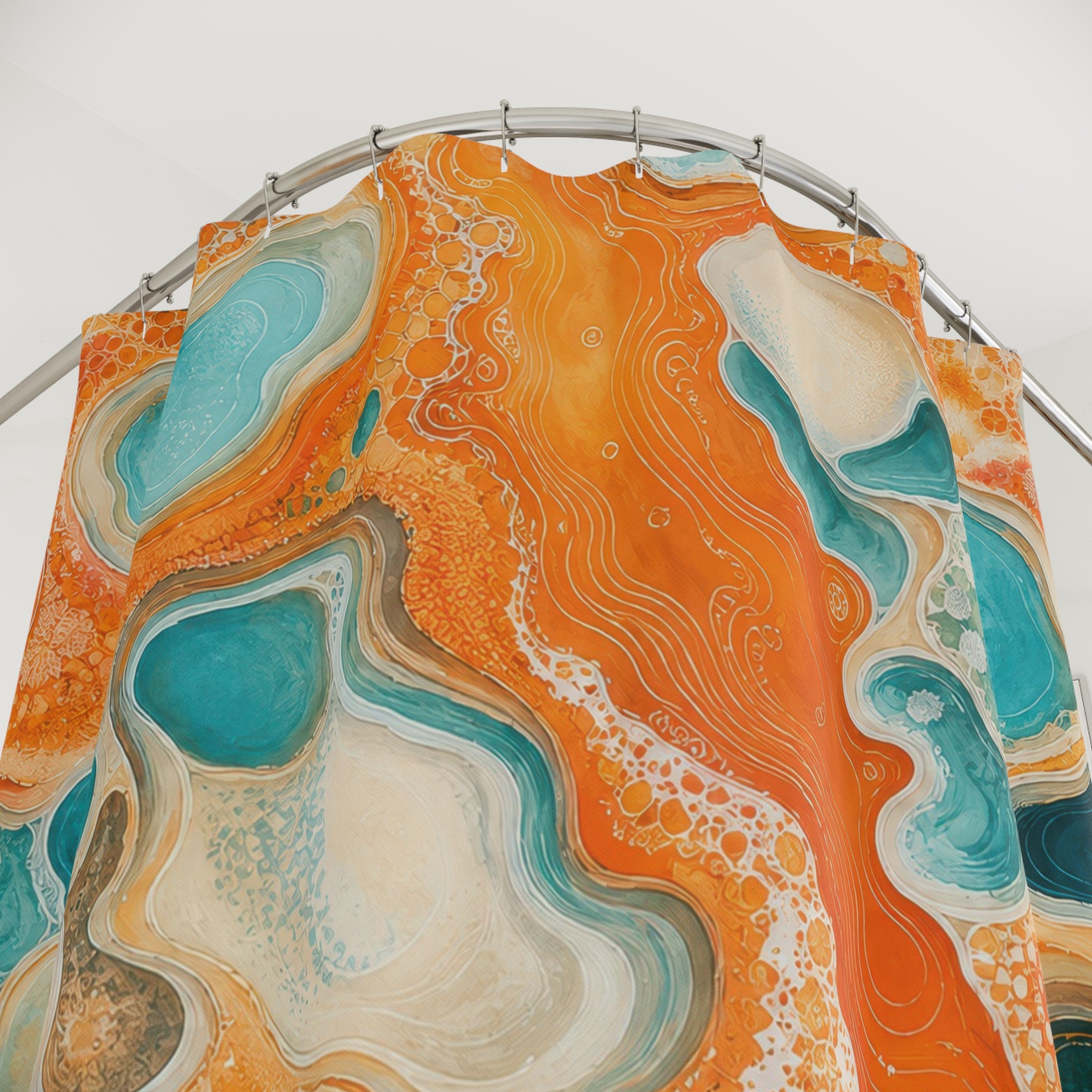 Coral Tidepool Orange Shower Curtain