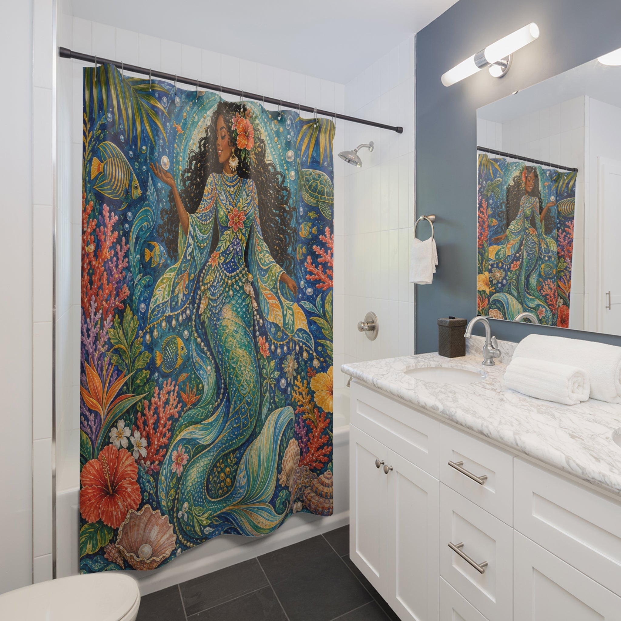 Tropical Coral Reef Shower Curtain