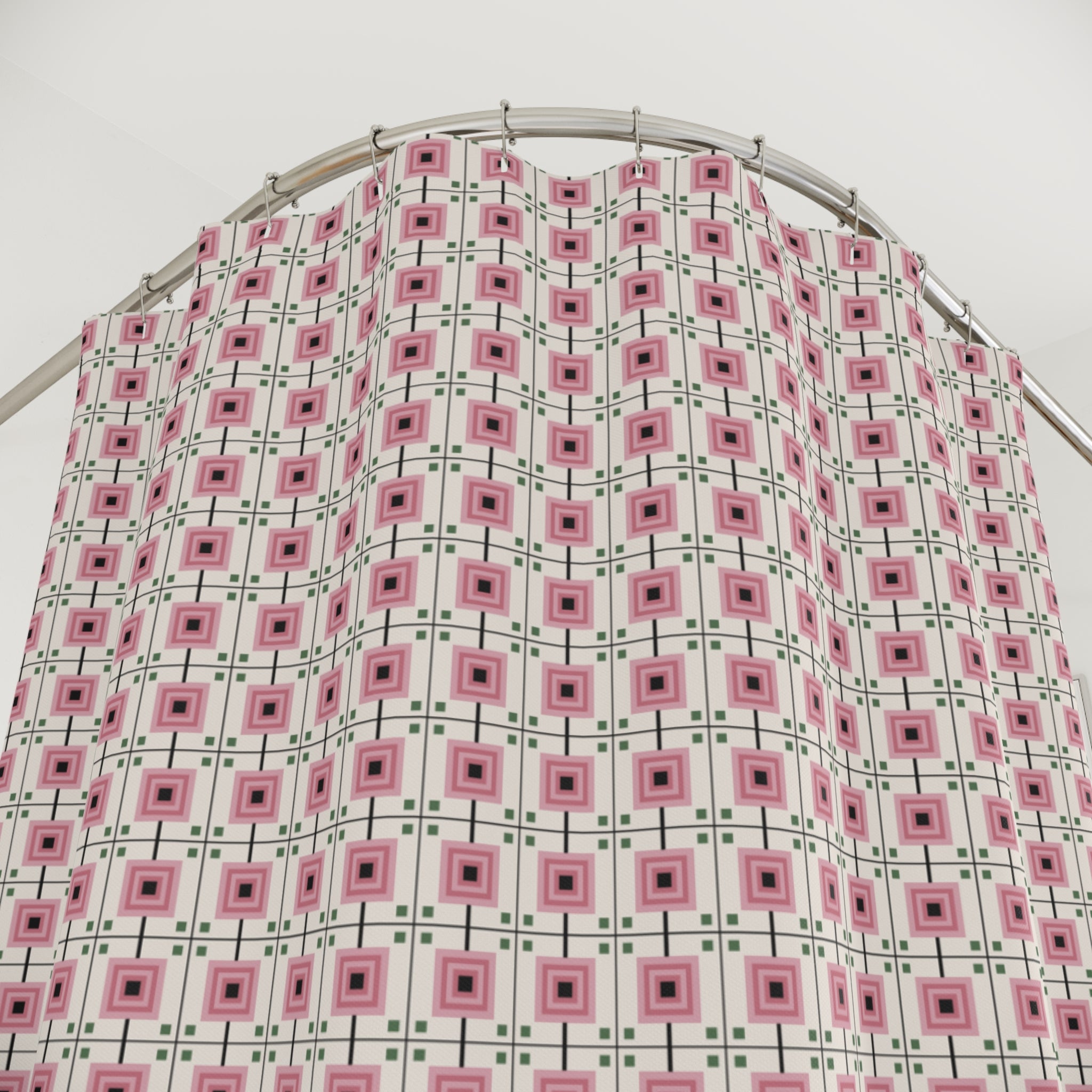 Mackintosh Rose Shower Curtain – Pink Geometric