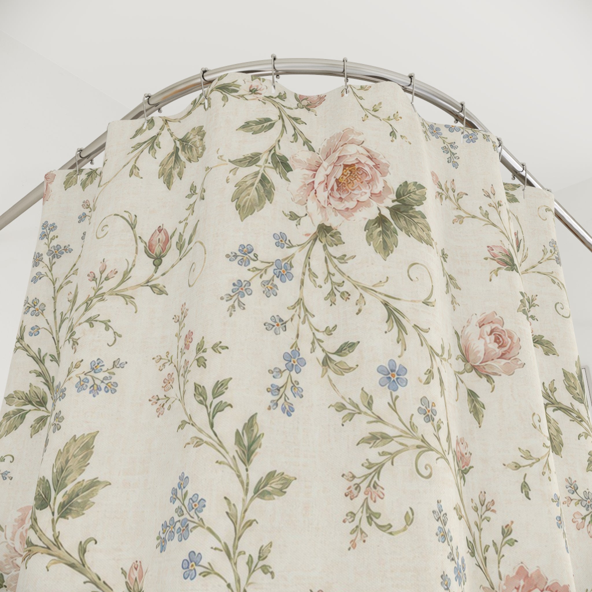 Vintage Floral Cottage Rose Shower Curtain