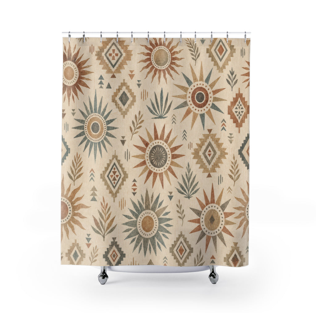 Southwestern Sun Geometric Shower Curtain