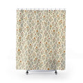 Autumn Ditsy Floral Shower Curtain, Rust Mustard Fall Bathroom Decor, Tiny Flower Bath Curtain, Guest Bathroom Decor, Small Bathroom Decor