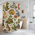 Whimsical Dinosaur Shower Curtain
