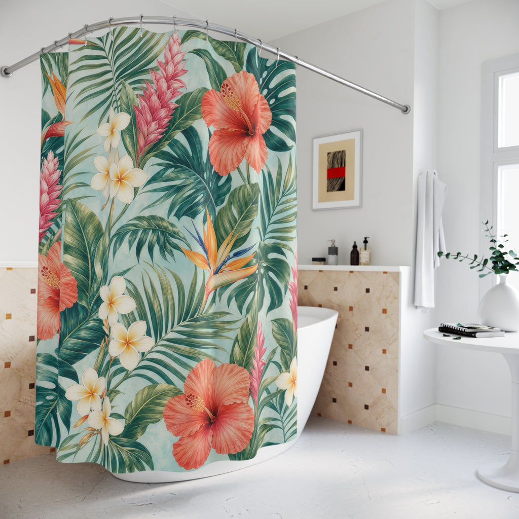 Tropical Hibiscus Shower Curtain