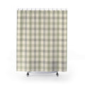 Sage Shower Curtain, Gingham Bath Decor, Gray Green Checkered Pattern, Farmhouse Guest Bathroom Decor, Sage Farmhouse Gingham Style