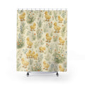 Yellow Duckling Meadow Shower Curtain