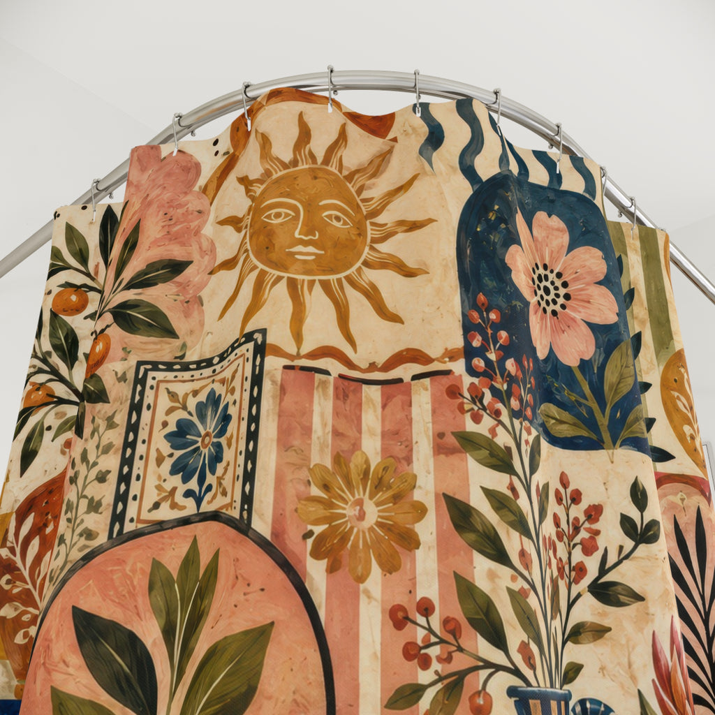 Eclectic Shower Curtain: Boho Florals