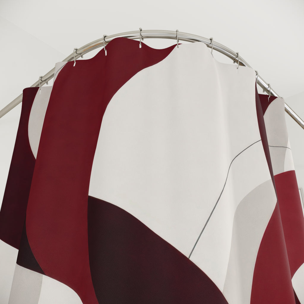 Modern Abstract Ribbon Red Shower Curtain