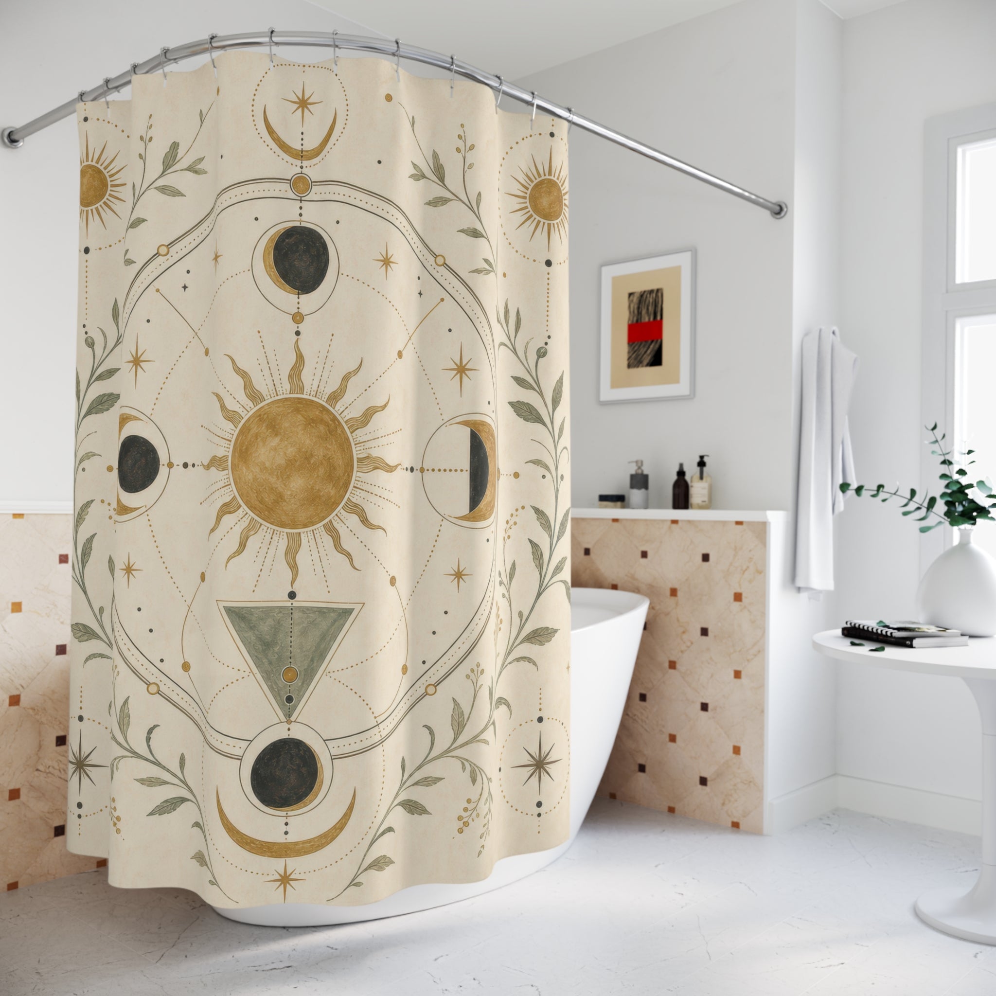 Alchemy Sun Moon Celestial Shower Curtain