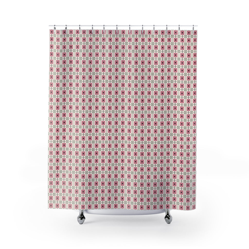 Mackintosh Rose Shower Curtain – Pink Geometric