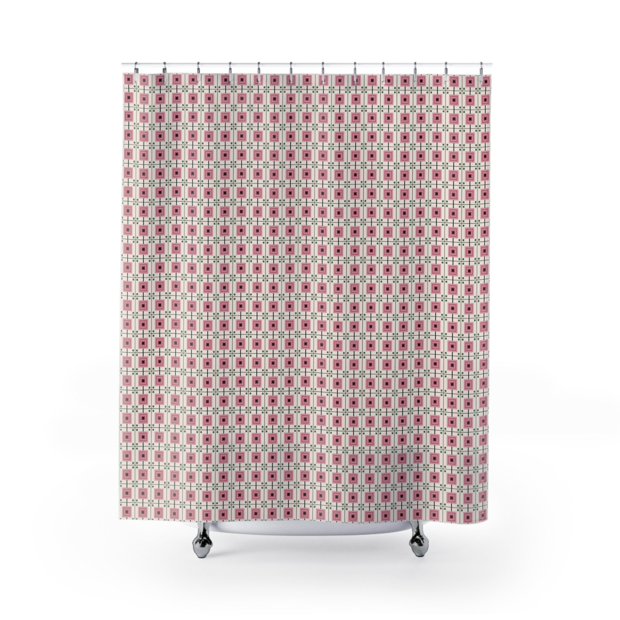 Mackintosh Rose Shower Curtain – Pink Geometric