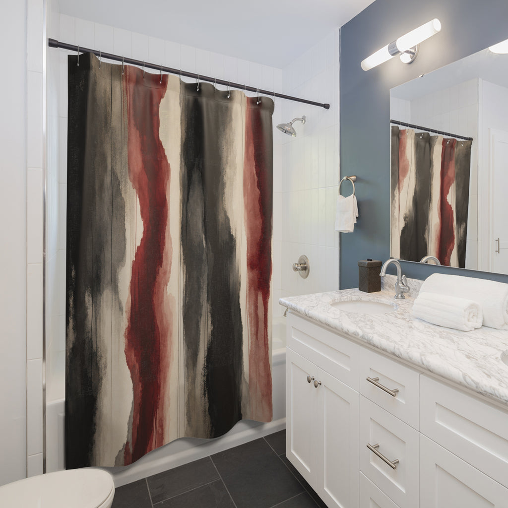 Red Black Shower Curtain